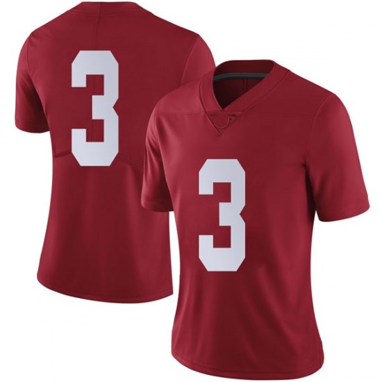 Alabama Crimson Tide Women's Daniel Wright #3 No Name Crimson NCAA Nike Authentic Stitched College Football Jersey LB16F34MZ